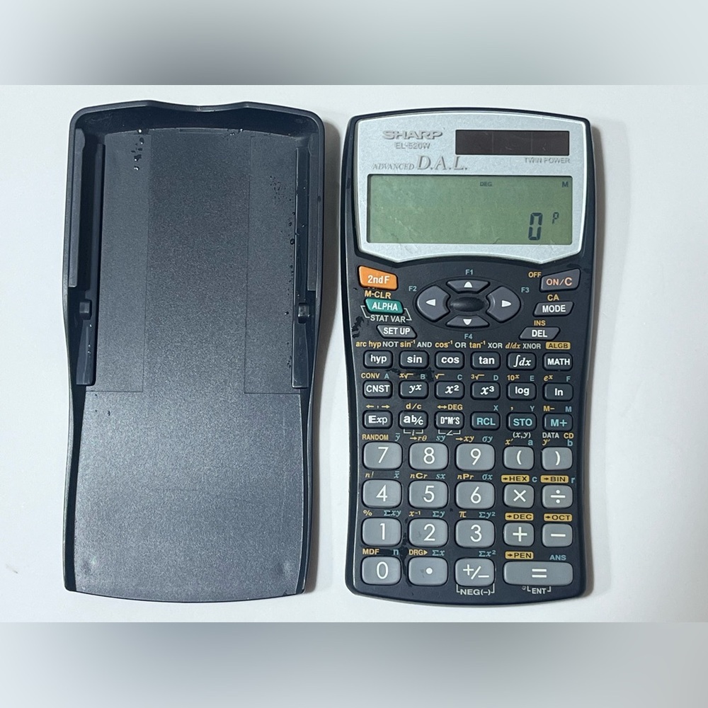 Sharp EL-520W Twin Power Scientific Calculator Advanced D.A.L With Case